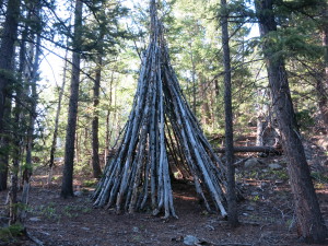 One of many teepees I see on the trail.