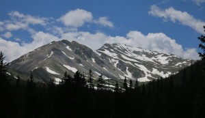 Looking up to Mt Yale before crossing on the eastern side.