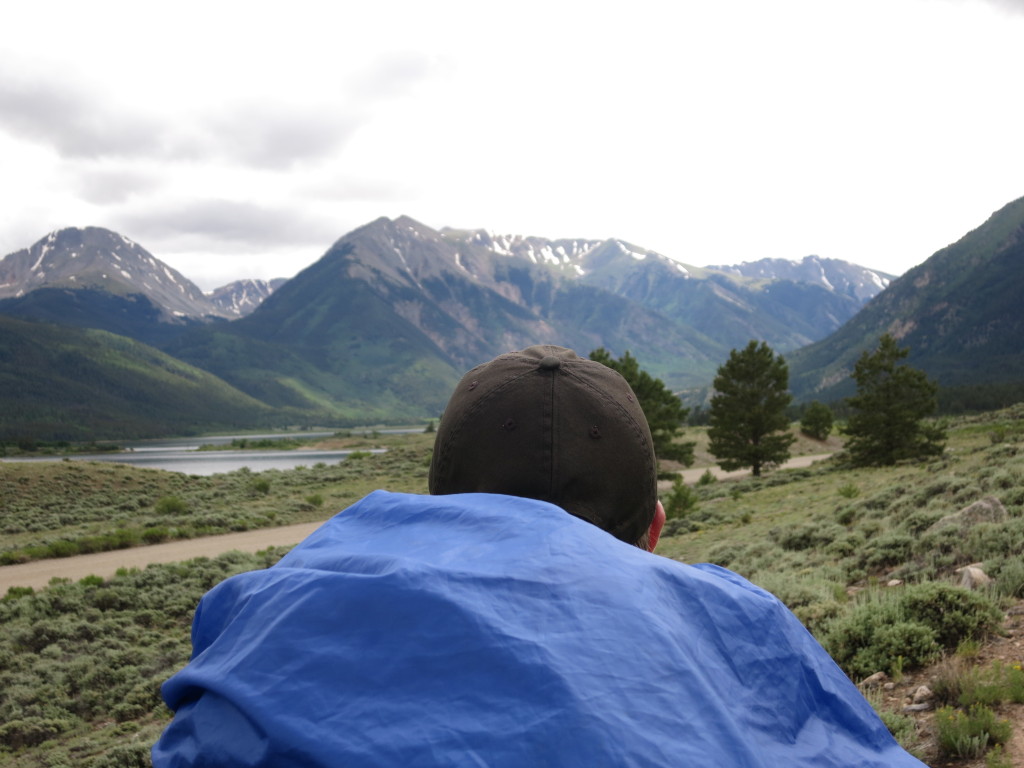 Jamie looks west from Twin Lakes